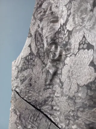 Chaleco elegante plateado y negro