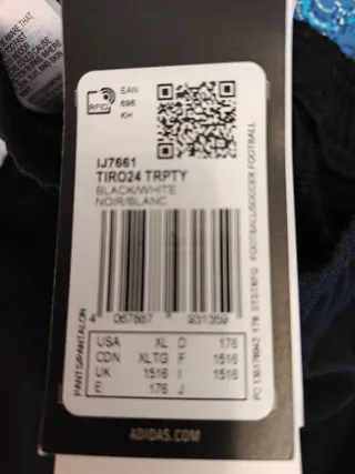 Pantalón Adidas Tiro 24 Negro Talla 176 niño 16 añ