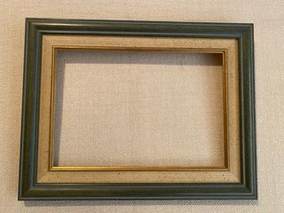 Marco de madera maciza dorado y verde