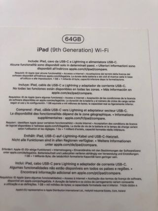 iPad 10.2 9ª Gen WiFi 64GB A13 Bionic