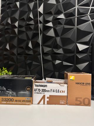 Cámara Nikon D3200 con lentes