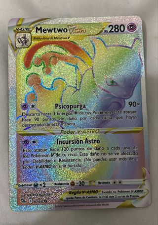 Carta Pokémon Mewtwo V-Astro Dorado