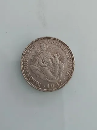 Moneda 2 Pengos Hungría 1937