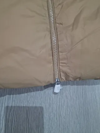 Chaleco largo acolchado beige mujer