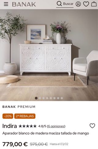 Aparador de madera maciza NUEVO