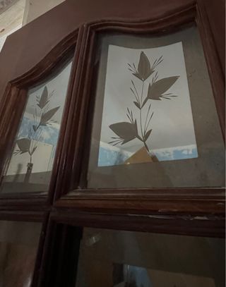 Puerta interior madera con cristal