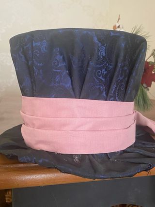 Sombrero de Carnaval Negro y Rosa Sombrerero Loco