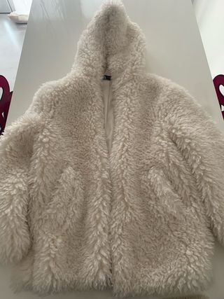 Pelliccia donna Zara bianca con cappuccio