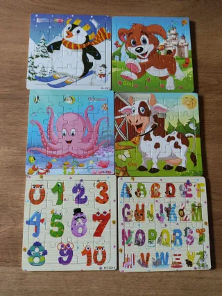 6 Puzzles Madera Infantiles 2€