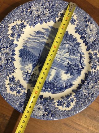 2 Platos Loza Inglesa Blue Willow 25 cm