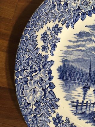2 Platos Loza Inglesa Blue Willow 25 cm