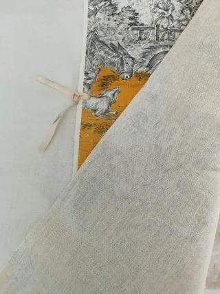 Retales Lino y Algodón Toile de Jouy