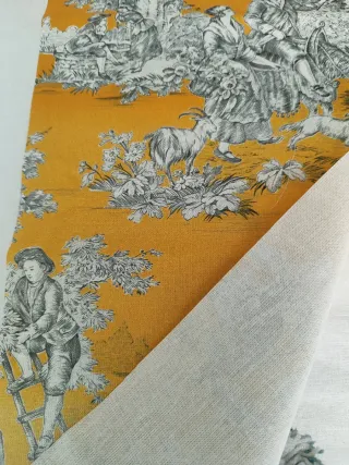 Retales Lino y Algodón Toile de Jouy