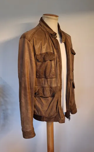 Chaqueta de piel estilo motero