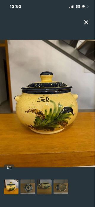 Salero de cerámica con tapa