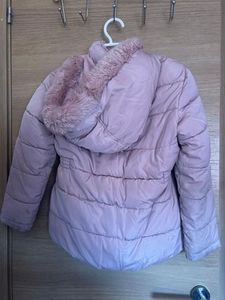 Abrigo rosa El Corte Inglés con pelo de niña 9 10