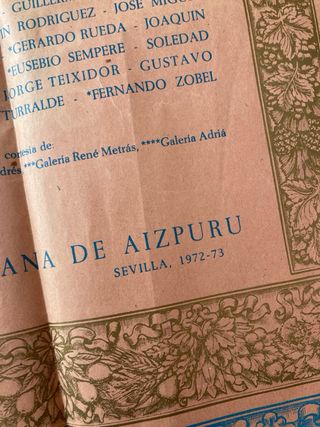 Cartel Sobre el Barroco Galería Juana de Aizpuru