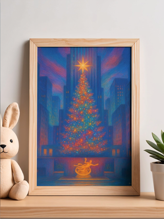 Lámina Decorativa New York Árbol Navidad