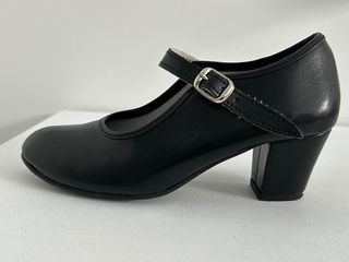 Zapatos Flamenco Tacón Negro Hebilla. Talla 34