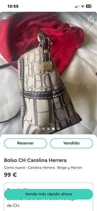 Bolso Carolina Herrera CH Marrón/Beige