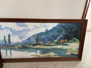 Cuadro decorativo con marco de madera