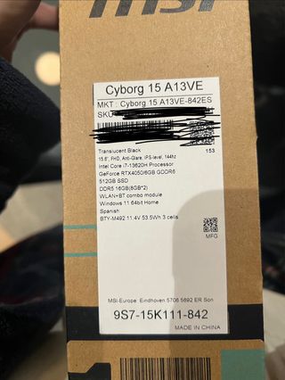 MSI Cyborg15 A13VE i7 RTX4050 16GB RAM EN GARANTIA