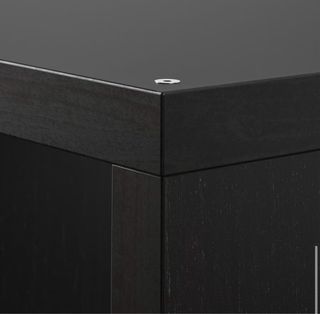 Estantería KALLAX 4 cubos negro-marrón con cajitas