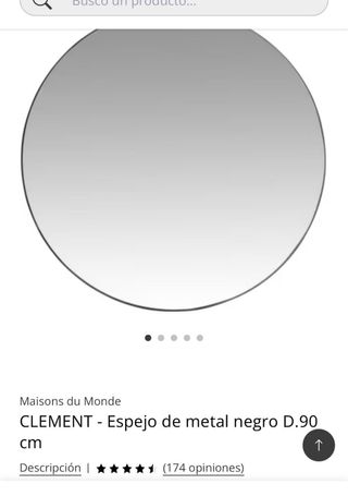 Espejo Redondo Maisons du Monde Negro