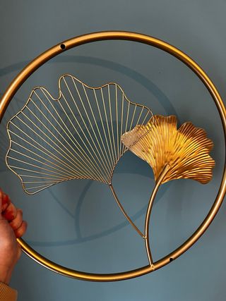 Decorazione da parete Gingko oro metallo