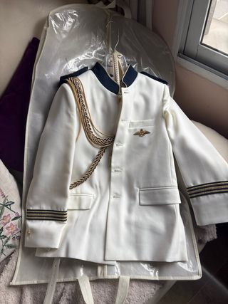 Traje de Comunión de Almirante Niño Blanco dorado