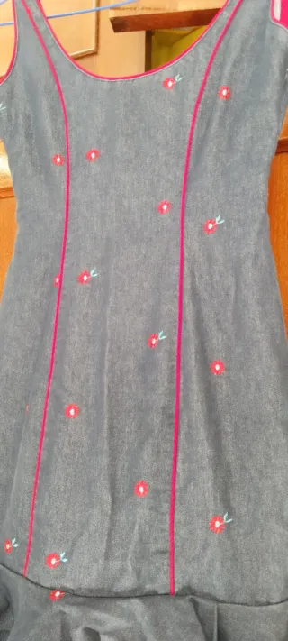 Traje Flamenca Vaquero Flores Bordadas