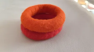 2 Pulseras Fieltro Naranja y Roja