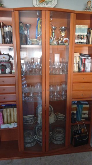 Vitrina de madera y cristal