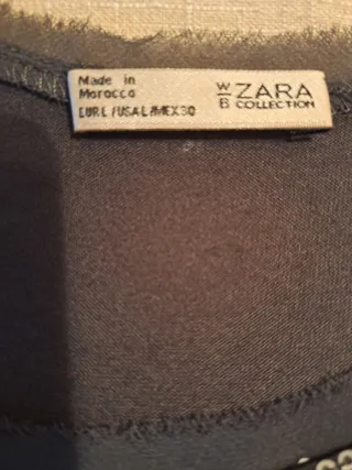 Camiseta Top lentejuelas Zara verde talla L