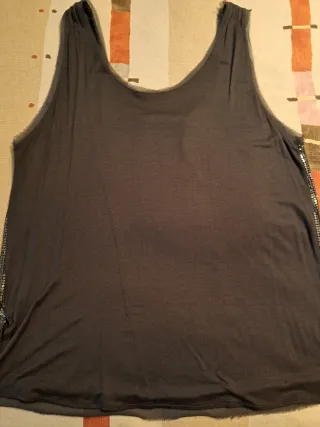 Camiseta Top lentejuelas Zara verde talla L