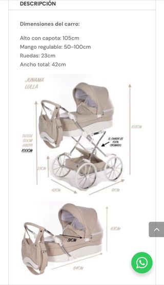 Coche capota reborn muñeca Junama