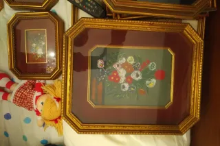 Set Quadri Decorativi Oro e Rosso