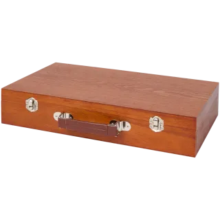 Maletín de madera con caja de pinturas Nuevo