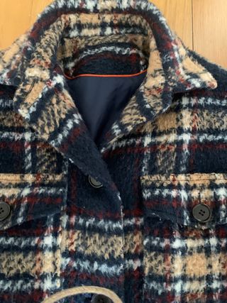 Abrigo cuadros forrado Zara muy buen estado