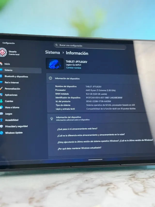 Consola portátil Lenovo Legión Go 512gb