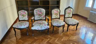 Conjunto 3 Sillas y Sillón Estilo Clásico