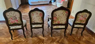 Conjunto 3 Sillas y Sillón Estilo Clásico
