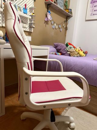 Silla Gaming DRW Blanca y Rosa
