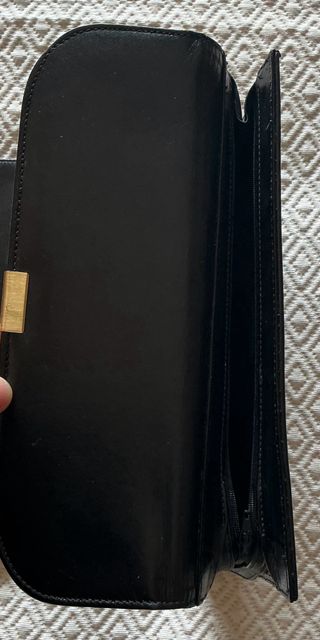 Bolso Cartera Cuero Negro