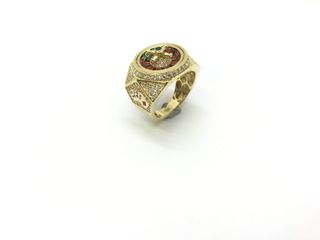 sello oro 18k con circonita