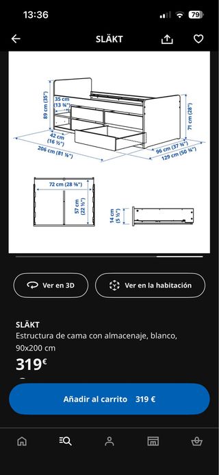 Cama nido Ikea SLÄKT con colchon