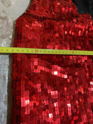 Gilet rosso paillettes