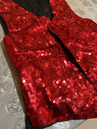 Gilet rosso paillettes