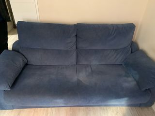 Sofá cama azul de tela