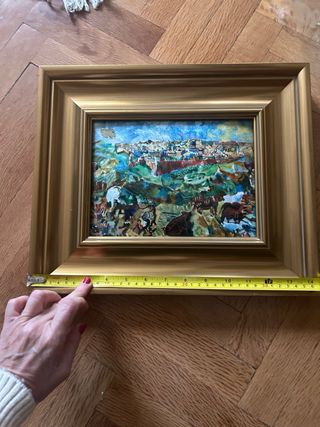 Placa esmaltada decorativa con marco